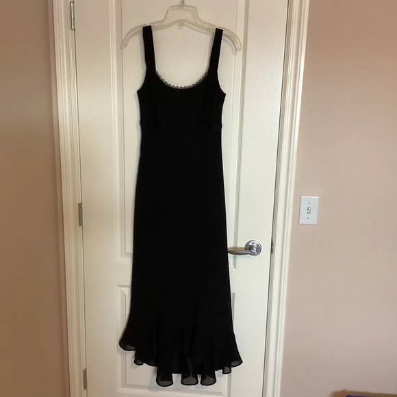 Lori Ann Montreal Women's Black Midi Dress Size 6 Wedding Formal Party Christmas - Picture 5 of 8